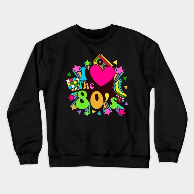 I love the 80s retro graphic nostalgic rad gift Crewneck Sweatshirt by BadDesignCo